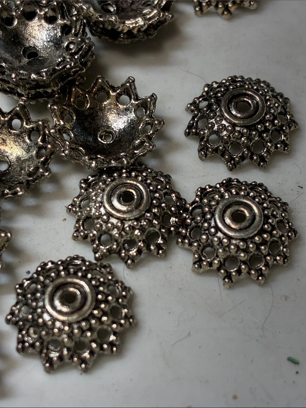 Silver Filigree fancy Bead Caps - Decorative Floral Spacer (Pack of 116)
